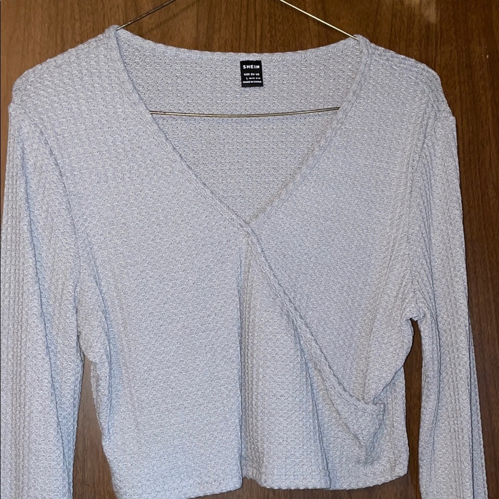 SHEIN Gray Textured Women's Top